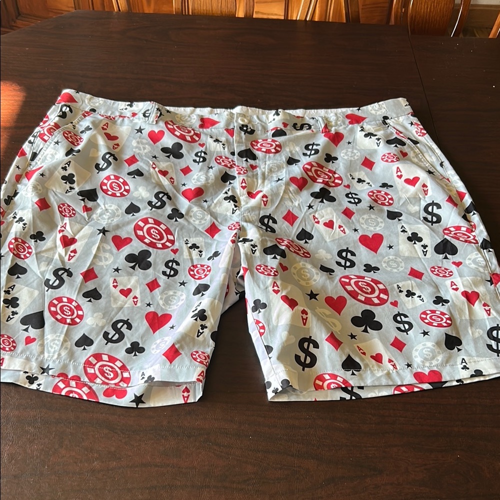 Playing Card Patterned Shorts - image 1